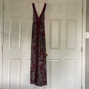 INC International Concepts Wine/Black/White/Grey Maxi Dress Size Small